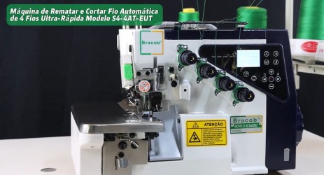 Overloque Direct Drive com Corte de Fio, 2 Agulhas, 4 Fios, 6000ppm BRACOB BC-S4-4AT/EUT