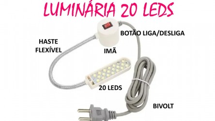 Luminária para maquina de costura 20 Led's com Braço Flexível magnética - YOKE