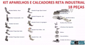 Kit Calcadores Para Reta Industrial, 18 Peças + Brinde