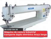 Máquina de Costura Reta Transporte Duplo Eletrônica Braço Longo Alpha LH-0303-D4-56