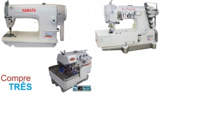 Kit= Reta+Galoneira+Overlock Industriais, completas -Yamata