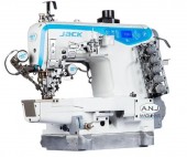 Máquina de Costura Galoneira Cilíndrica de 3 Agulhas 5 Fios Eletrônica Jack JK-K5-UT-01GBX364/PL