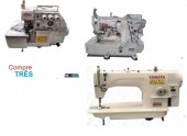 KIT YAMATA DIREC DRIVE- 3  Máquinas de Costura: 1 Galoneira Industrial ,1 Reta Industrial , 1 Overloque 3 Fios -Direc Drive todas - YAMATA+BRINDES